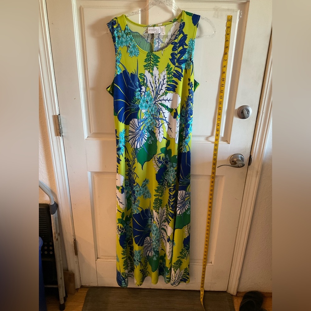 Attitudes by Renee beautiful multicolor tropical maxi dress